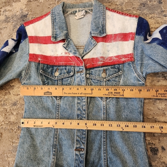 Moda Int'l Star stripes painted denim jacket marvel dr strange size small - Picture 8 of 16